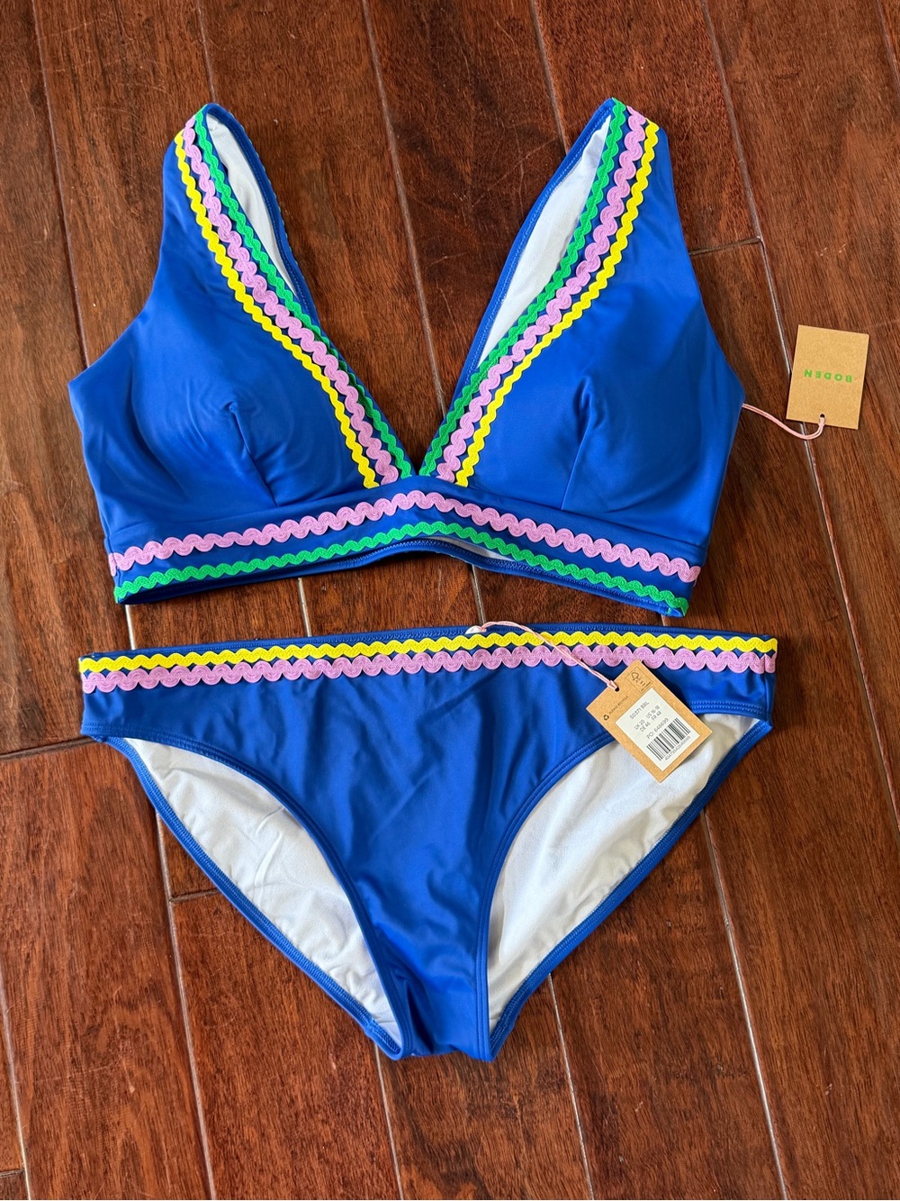 ☀️ NWT Boden Rik Rak Bikini Set - Surf the Web Blue (US 16/18) ☀️